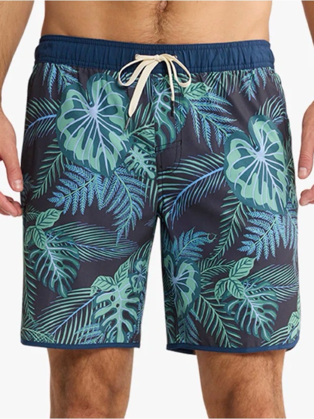 Fair Harbor Men's Anchor Trunks in Navy Evergreen. Size 3XL
